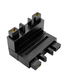 Conector colt 90gr tavan/perete negru aparent Xtiny Arl XT01SIAC SBK