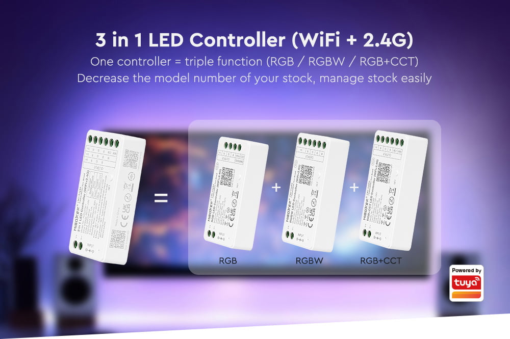 Controler RGB+CCT 12/24V 12A FUT037W+