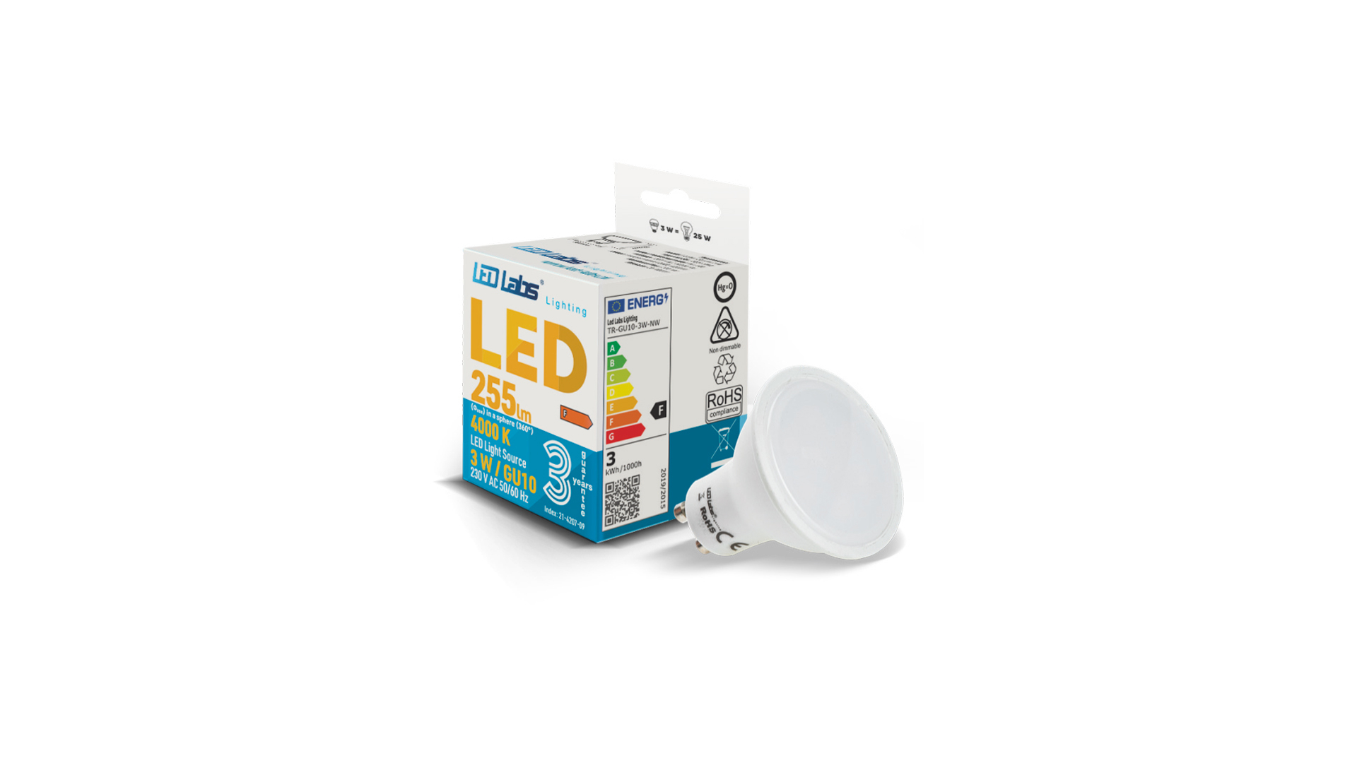 Spot LUNA 1 x GU10 rotund negru IP54 LED LABS 20-0002-00