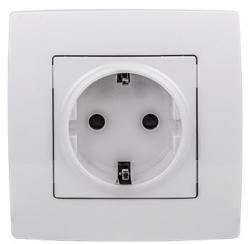 Priza simpla alba cu capac  City Elm
