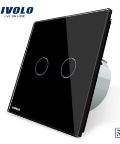 Intrerupator dublu alb City fara surub 190041
