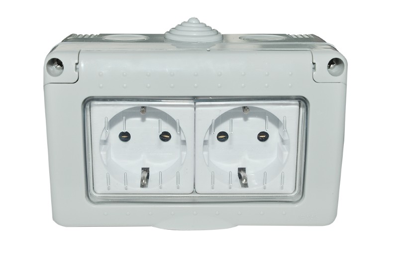 Priza dubla aparenta IP55 SPN SPN1302