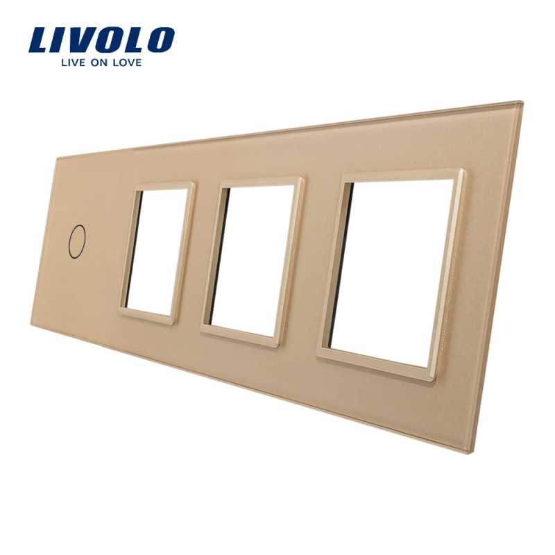 Rama priza + intrerupator simplu sticla alba Liv C7-SR/C1-11 712100311