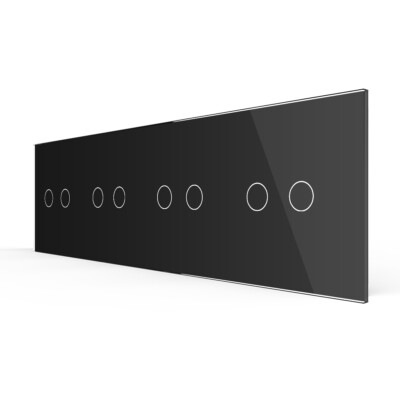 Panou intrupator 4x dublu negru