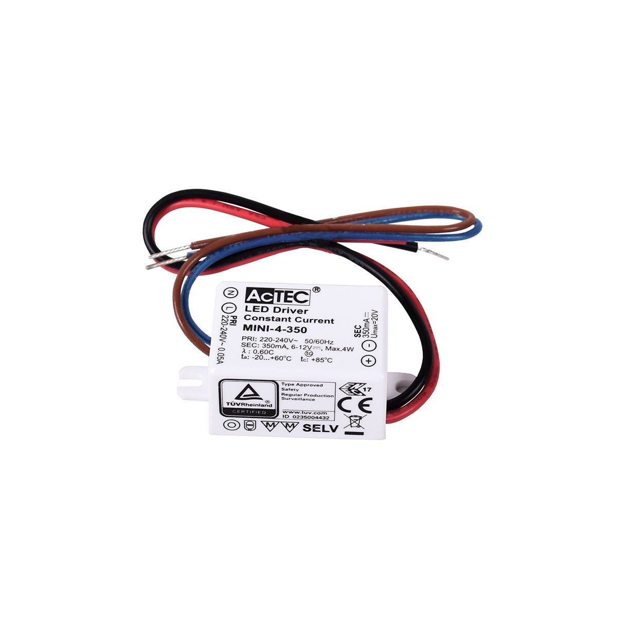 Driver actec mini 4W 350mA IP65 Nova 9020170 - Ledux