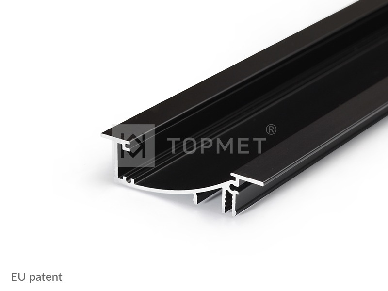 Profil negru incastrat +dispersor negru 2M 24.7x16.8x12.8x7 OPT.5105