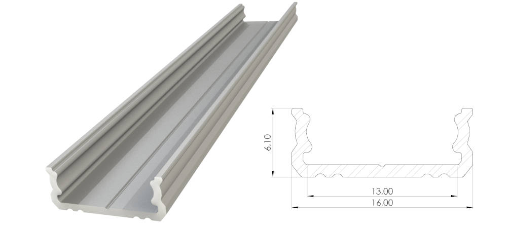 Profil aluminiu ALU 12mm negru MPL