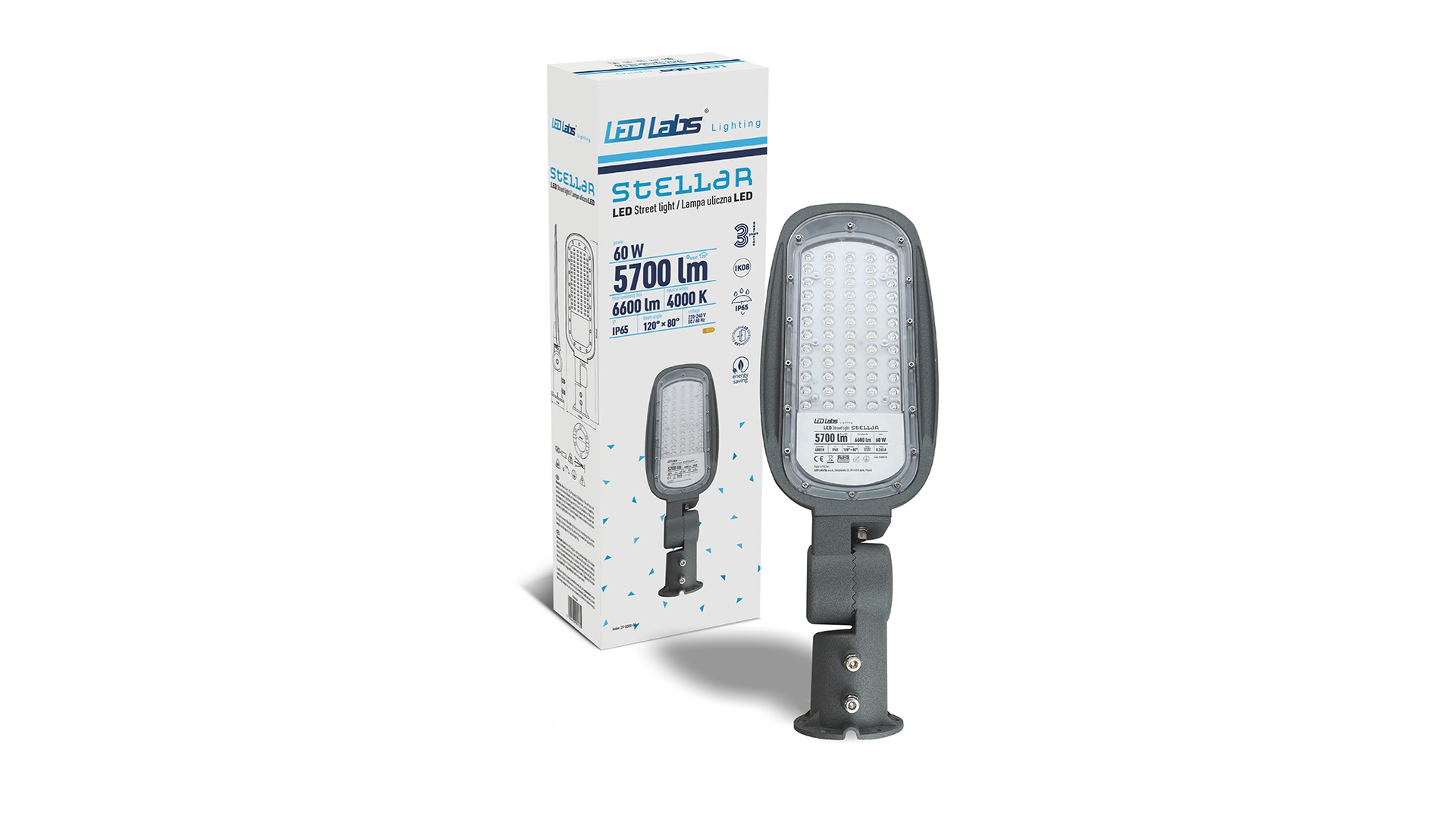 Lampa stradala stellar 30w 5500k 100lm/w ip65