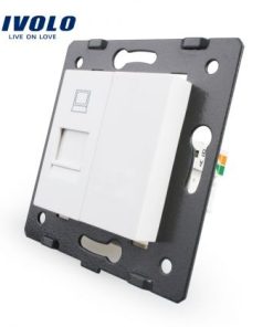 Modul priza simpla retea calculator, rj45, alba, Livolo